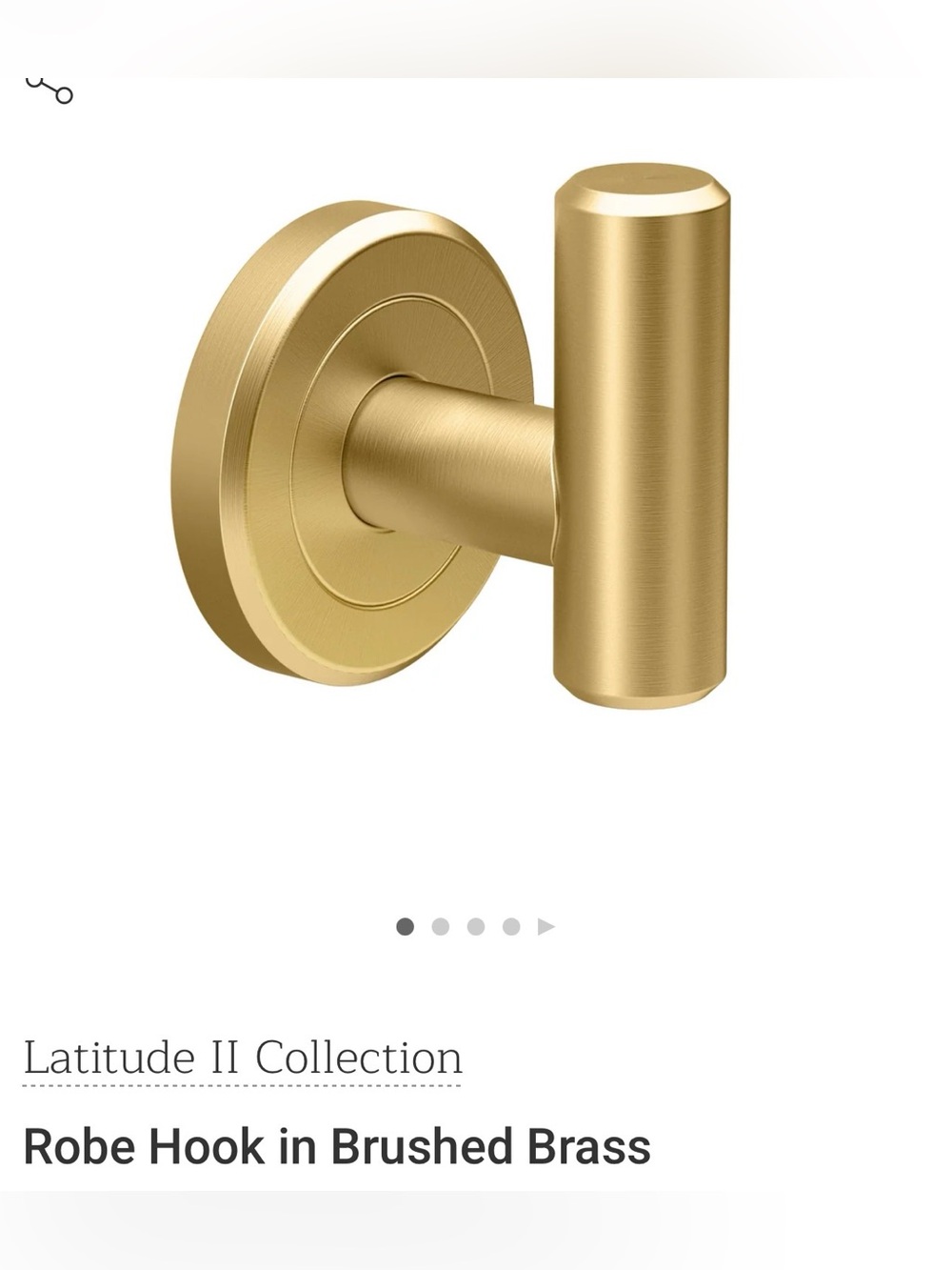Gatco Latitude II Collection Robe Hook in Brushed Brass NWT